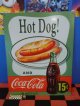 コカ・コーラ　ブリキプレート（Hot Dog!）
