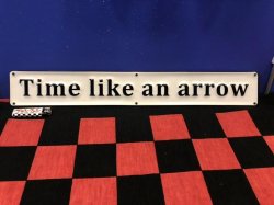 画像1: エンボスメタルサインプレート　(Time like an arrow)