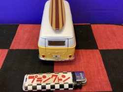 画像3: 1962年ワーゲンバスプルバックミニカー（フラワームーブメント仕様/イエロー/サーフボード付き）
