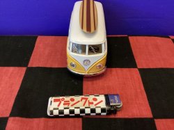 画像5: 1962年ワーゲンバスプルバックミニカー（フラワームーブメント仕様/イエロー/サーフボード付き）