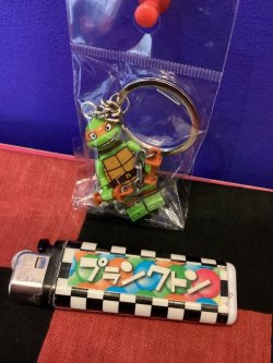 画像1: LEGO風ブロック　キャラクターキーホルダー(タートルズ/ミケランジェロ/オレンジ）