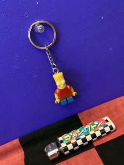 画像1: LEGO風ブロック　キャラクターキーホルダー(シンプソンズ　バート)