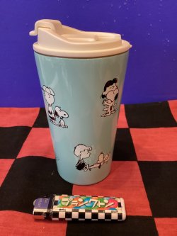 画像2: スヌーピー　フタ付きステンレスタンブラー（グリーン＆ホワイト）