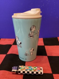 画像3: スヌーピー　フタ付きステンレスタンブラー（グリーン＆ホワイト）