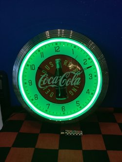 画像3: コカコーラ　ネオンクロック　壁掛け時計（ビン）