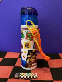 画像2: スーパーマリオブラザーズ　ロック付きワンプッシュダイレクトステンレスボトル（580ml/ブルー×ホワイト）