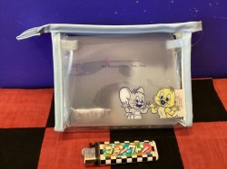 画像2: トム&ジェリー フチイロクリアポーチ(アップ/ライトブルー)