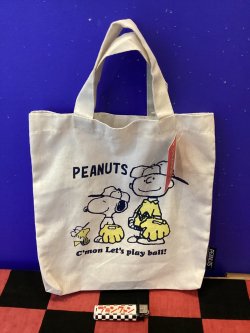 画像1: スヌーピー　ちょいエコトートバッグ（チャーリーと野球）