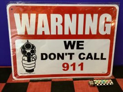 画像1: アメリカンプラサインプレート（WARNING/911）
