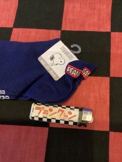 画像2: スヌーピー　バックポイント　レディース靴下（フェイス　ネイビー）60