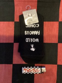 画像1: スヌーピー　レディース靴下　ロング　ロゴシシュウソックス　（ブラック）58