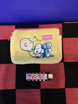 画像1: スヌーピー　ミニティッシュポーチ付きパスケース(チャーリーブラウン)