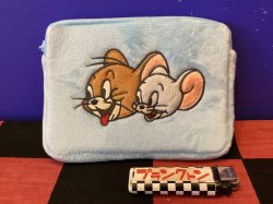 画像1: トム＆ジェリー　ミニティッシュポーチ(ジェリー＆タフィー/ブルー)