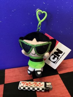 画像1: パワーパフガールズ　ぬいぐるみキーリング　ぬいぐるみマスコット（バターカップ/サングラス）