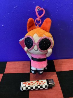 画像1: パワーパフガールズ　ぬいぐるみキーリング　ぬいぐるみマスコット（ブロッサム/サングラス）