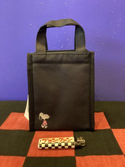 画像2: PEANUTS　保冷ランチバッグスクエアSS（ブラック/チャーリーブラウン）