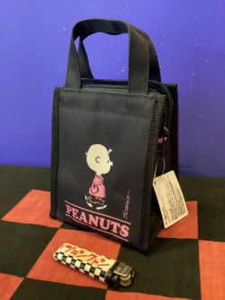 画像3: PEANUTS　保冷ランチバッグスクエアSS（ブラック/チャーリーブラウン）