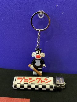画像1: LEGO風ブロック　キャラクターキーホルダー(ルーニーテューンズ/シルベスター)