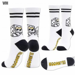 画像1: ムーンアイズ　ハイソックス　ボーダーソックス　靴下（MOON Twin Dice Socks）