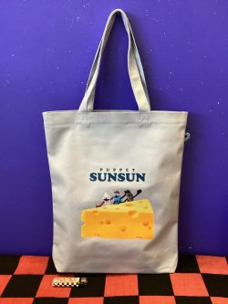 画像1: パペットスンスン　ぴょこっとトートバッグ(チーズ/ライトブルー)