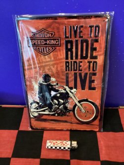 画像1: アンティーク風メタルプレート（ＲＩＤＥ  LIVE)