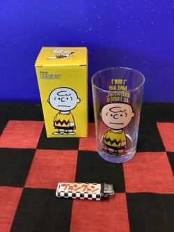 画像1: スヌーピー　グラス（チャーリーブラウン　イエロー）