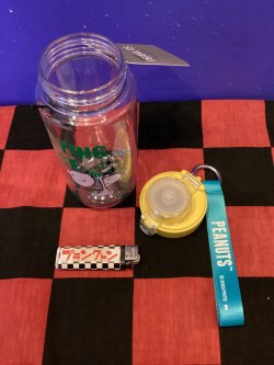 画像5: スヌーピー　ドリンクボトル　ネックストラップ付き　（クリア/イエロー/フライングエース）