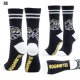 ムーンアイズ　ハイソックス　ボーダーソックス　靴下（MOON Twin Dice Socks/ブラック）