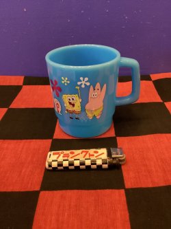 画像1: スポンジボブ 　　プラスティックマグカップ　（集合/ブルー)