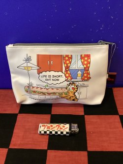 画像2: ガーフィールド　フラットポーチ　(ホワイト)  