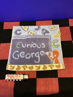 画像1: おさるのジョージ　ミニタオル　(コクバン/ブルー)