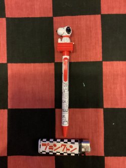 画像2: スヌーピー　アクションボールペン（ハウス／本体赤/インク黒）