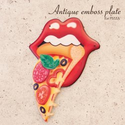 画像1: アンティークエンボスプレート［Eat PIZZA］