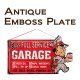 アンティークエンボスプレート［ダイカット（BOB'S GARAGE）］