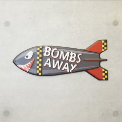 画像1: アンティークエンボスプレート（BOMBS AWAY）