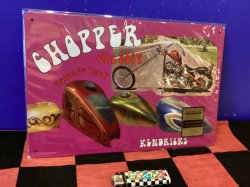 画像1: アメリカン　アンティーク風メタルプレート（CHOPPER  THE.  BEST)