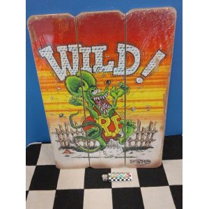 画像: ヴィンテージサインボード　ウッドボード(ラットフィンク　WILD)