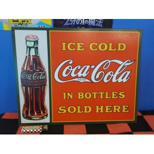 画像: コカ・コーラ　ブリキプレート（ICE COLD / IN BOTTLES SOLD HERE）