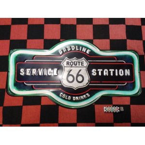 画像: ルート66  アンティークエンボスプレート（SERVICE STATION）