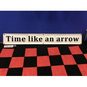 画像: エンボスメタルサインプレート　(Time like an arrow)