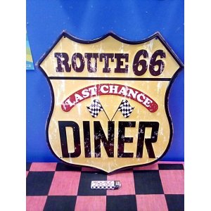 画像: アンティークエンボスプレート(ROUTE66  DINER 　ルート66)