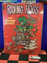 画像: ヴィンテージサインボード　ウッドボード(ラットフィンク/RIDING  HOGS  )