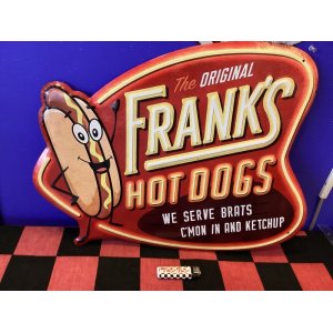 画像: アンティークエンボスプレート（FRANK’s  HOT DOGS　ホットドッグ）ＨＬＨＴ22057A