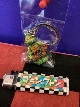 画像: LEGO風ブロック　キャラクターキーホルダー(タートルズ/ミケランジェロ/オレンジ）