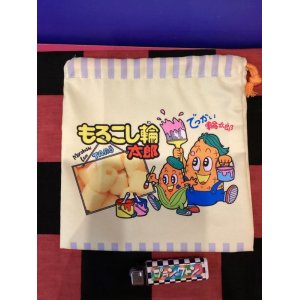 画像: お菓子シリーズ　フラット巾着　（もろこし輪太郎)