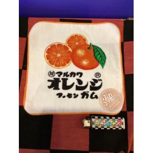 画像: お菓子シリーズ　やわらかミニタオル　(マルカワ　フーセンガム/オレンジ)