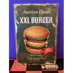 画像: アンティークメタルプレート（XXL BURGE/ハンバーガー）