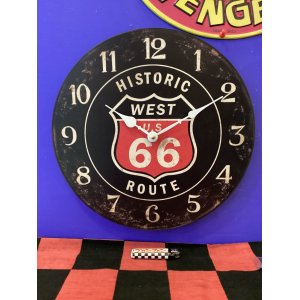 画像: ルート66 アンティーク　ウォールクロック　壁掛け時計（RejeCTNion Cafe Clock ”ROUTE 66” ）