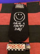 画像: レディース靴下　（スマイル/ブラック/HAVE A HAPPY DAY BLACK）