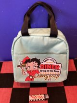 画像: ボーリングバッグ風　保冷ランチバッグ（ベティ　ダイナー　クリームグリーン）